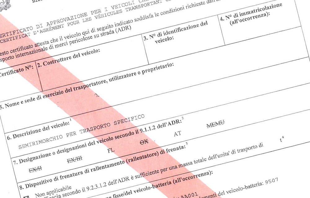 validità barrato rosa per trasporti adr